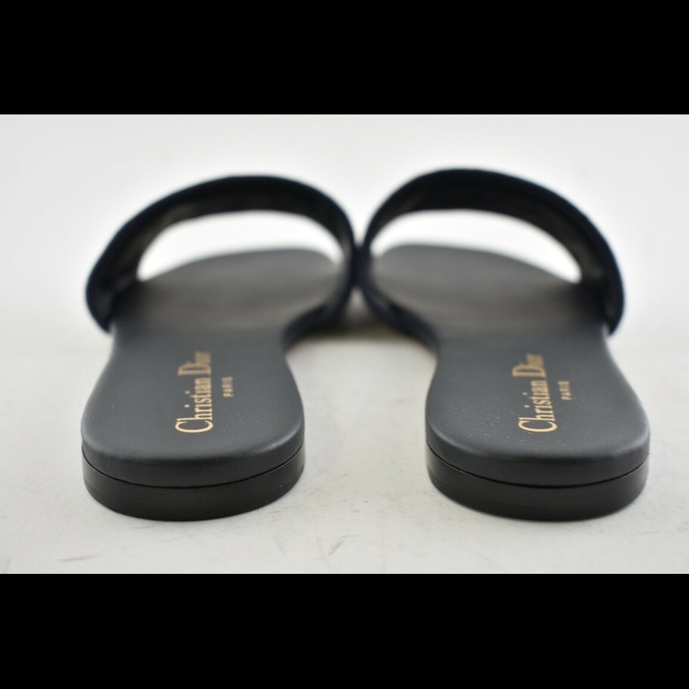 Authentic Navy Blue Dior Dway slides